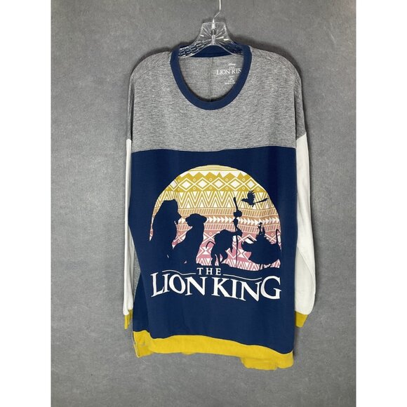 Disney The Lion King Graphic Print Top Sz L (12-14) Oversize Round Neck Pullover - Picture 1 of 10
